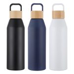 Clive 24 oz Recycled Aluminum Bottle with Bamboo Lid - 1
