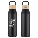 Clive 24 oz Recycled Aluminum Bottle with Bamboo Lid - 2