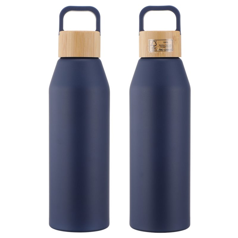 Clive 24 oz Recycled Aluminum Bottle with Bamboo Lid - 5
