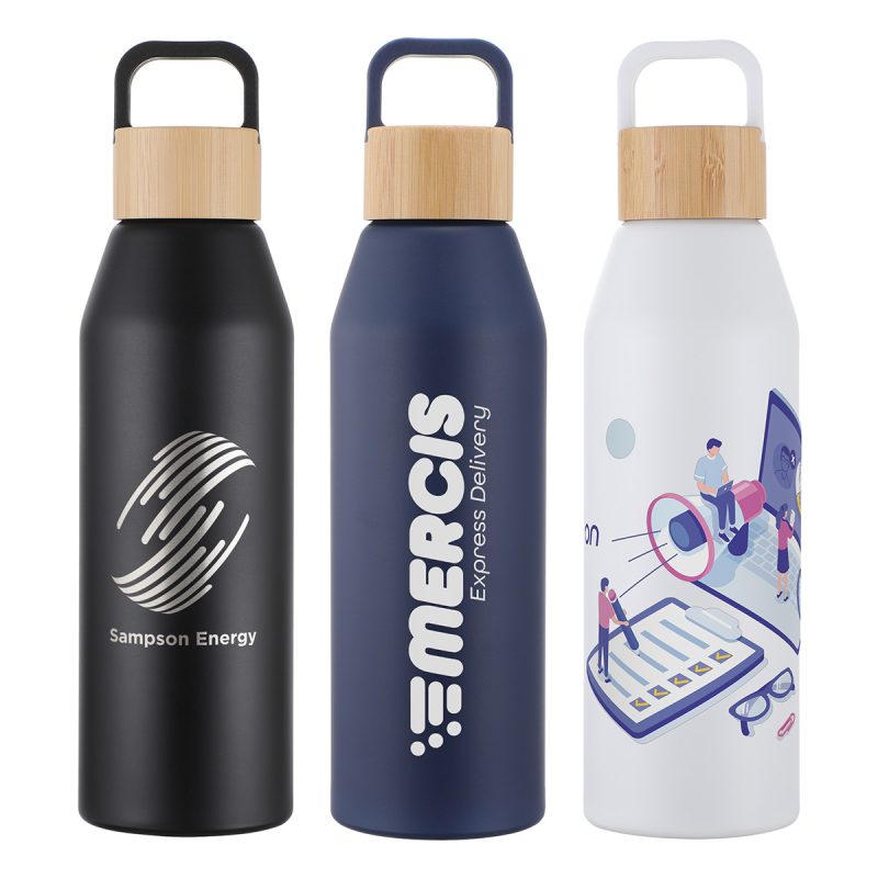 Clive-24-oz-Recycled-Aluminum-Bottle-with-Bamboo-Lid-DBT-CV26 Clive 24 oz Recycled Aluminum Bottle with Bamboo Lid