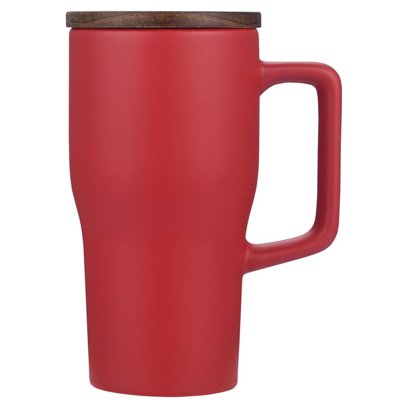 Element 18 oz Ceramic Mug w/ Wood Lid - 9