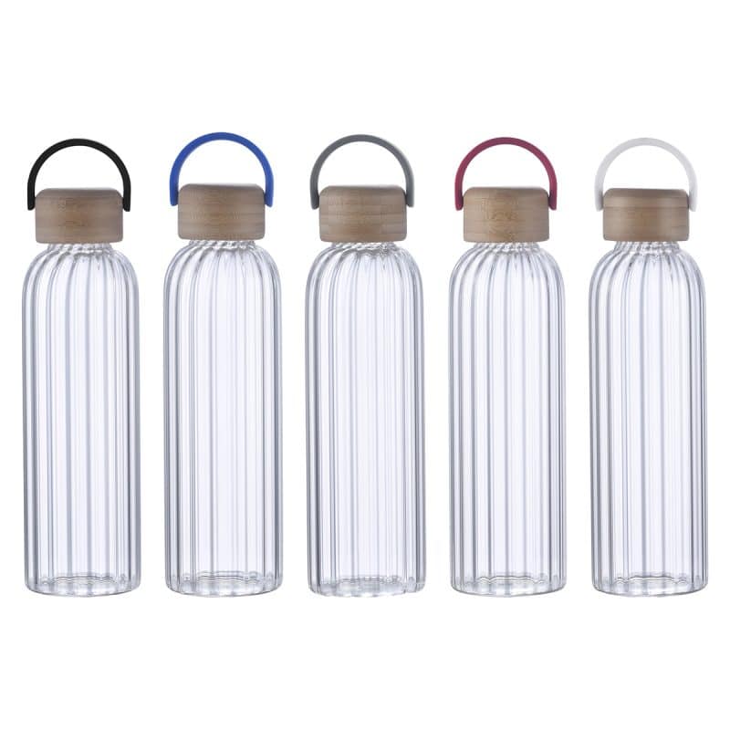 Eos 21 oz Glass Bottle w/ Bamboo Lid - 1