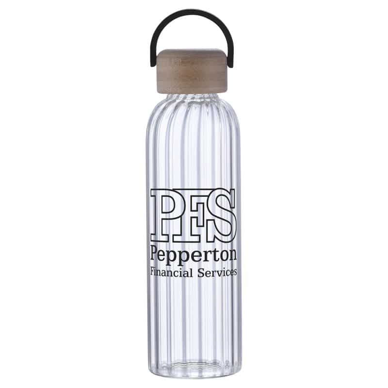 Eos 21 oz Glass Bottle w/ Bamboo Lid - 2