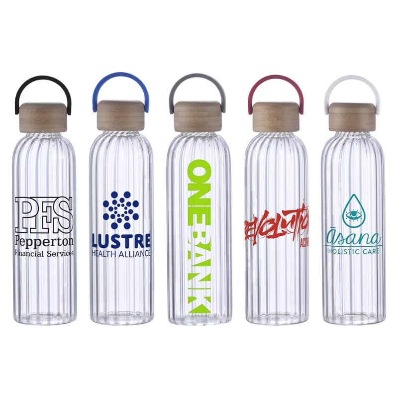 Eos 21 oz Glass Bottle w/ Bamboo Lid