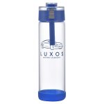 Hector 22 oz Push-Button Glass Bottle w/ Silicone Strap & Base - 4