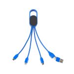 Hex 6-in-1 Light-Up Charging Cable with Carabiner Clip and Recycled Casing - 5