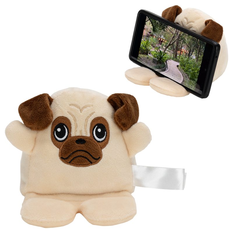 Phone Pals™ Weighted Plush Phone Holder - Pug - 1