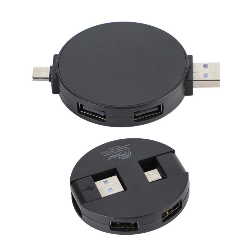 Quad 4-Port USB-C & USB-A Hub with Recycled ABS Case - 2