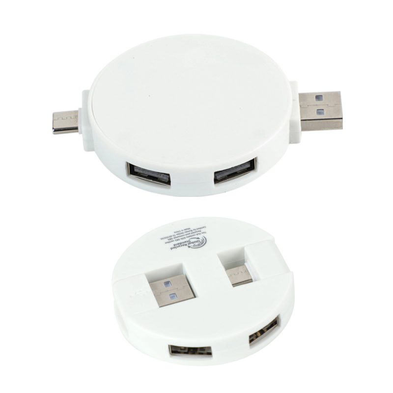Quad 4-Port USB-C & USB-A Hub with Recycled ABS Case - 6