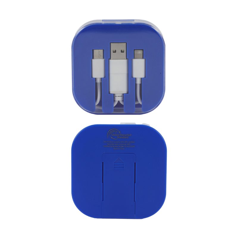 Tetra 4-in-1 Charging Cable With Recycled ABS Case & Built-In Phone Stand - 4