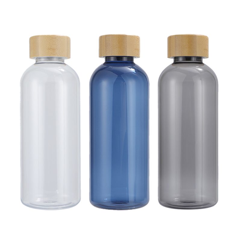 Vida 22 oz RPET Reusable Sports Bottle w/ Bamboo Lid - 1