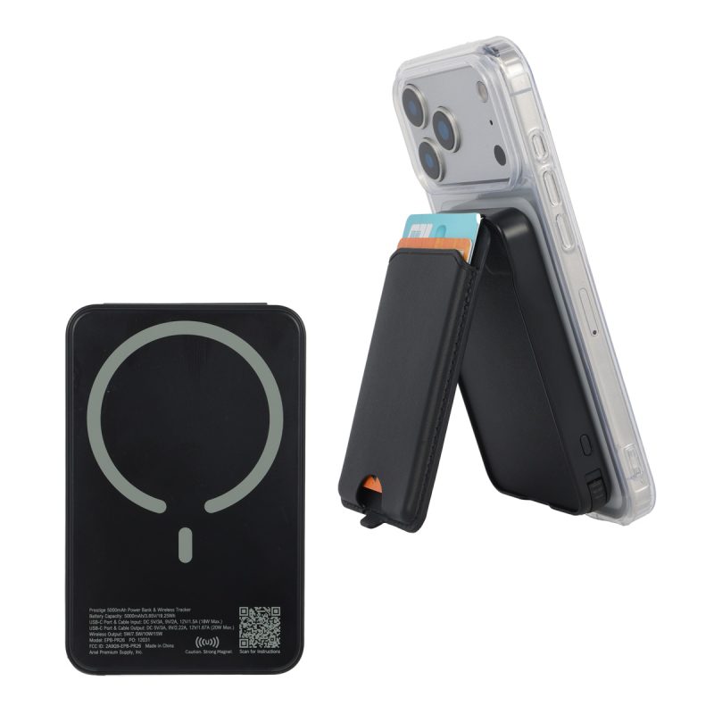 Prestige 5000mAh 20W Magnetic Wireless Power Bank with Card Holder & Find M - 1