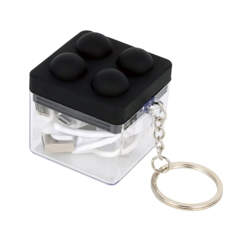 Push Pop Charging Cable with Keyring & Screen Cleaner - 3