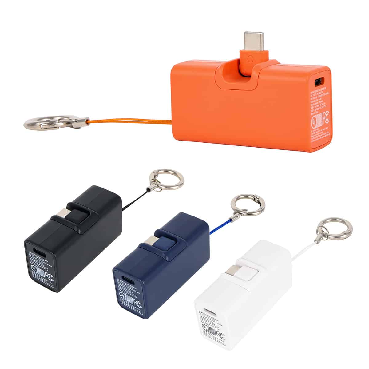 Bijou 1200mAh UL Listed Power Bank with USB-C Tip & Keyring - 1
