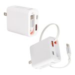 Zip ETL-Listed 20W PD Dual Port Wall Charger With Retractable USB-C Cable - 1