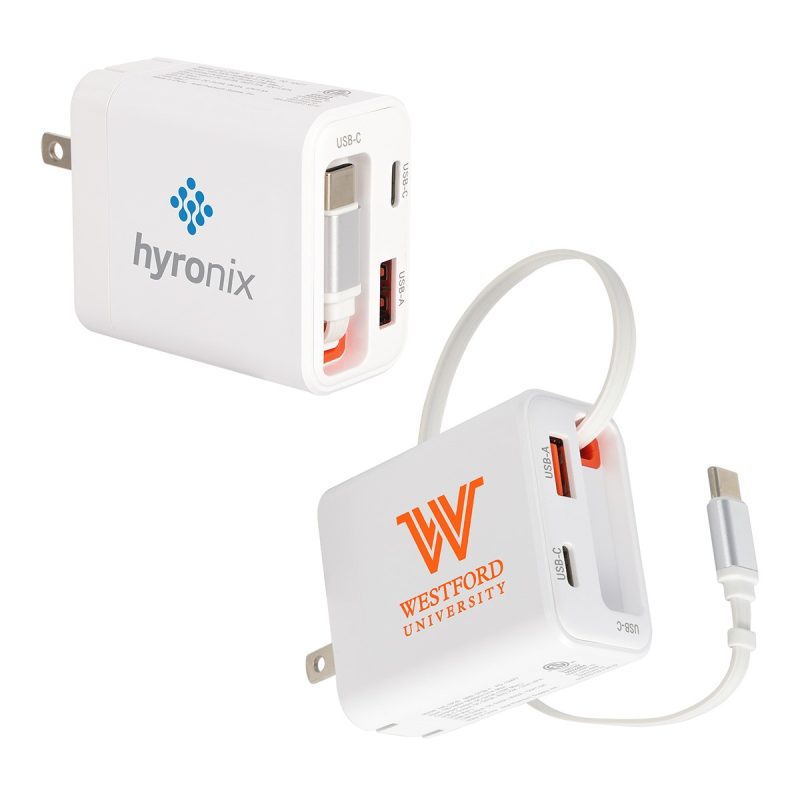 Zip-ETL-Listed-20W-PD-Dual-Port-Wall-Charger-With-Retractable-USB-C-Cable-EAC-ZP26 Zip ETL-Listed 20W PD Dual Port Wall Charger With Retractable USB-C Cable