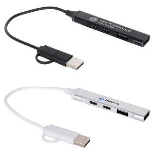 Sprint Recycled Aluminum 4-Port USB-A and USB-C Hub