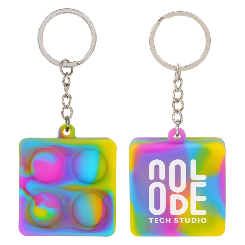 Square Push Pop Key Ring - 6