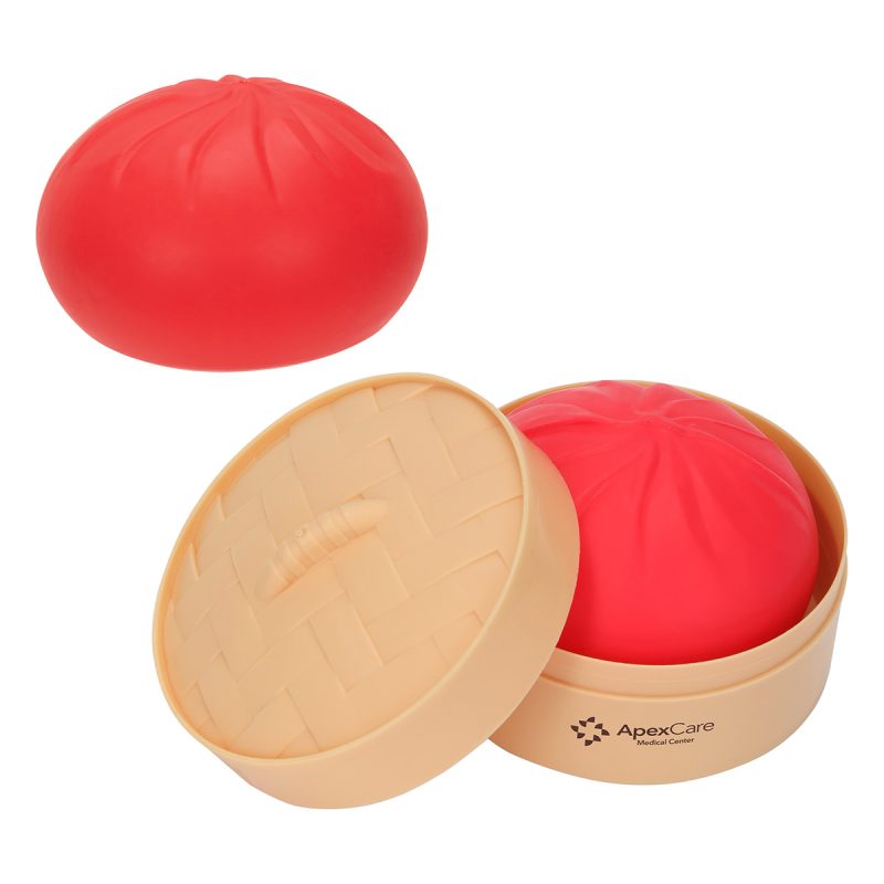 Squishy Dumpling Stress Reliever with Steamer Basket - 9