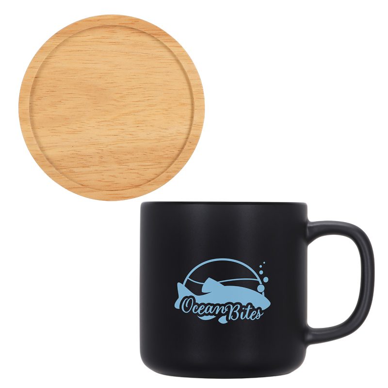 Dalton 12 oz Ceramic Mug w/ Bamboo Lid/Coaster - 2