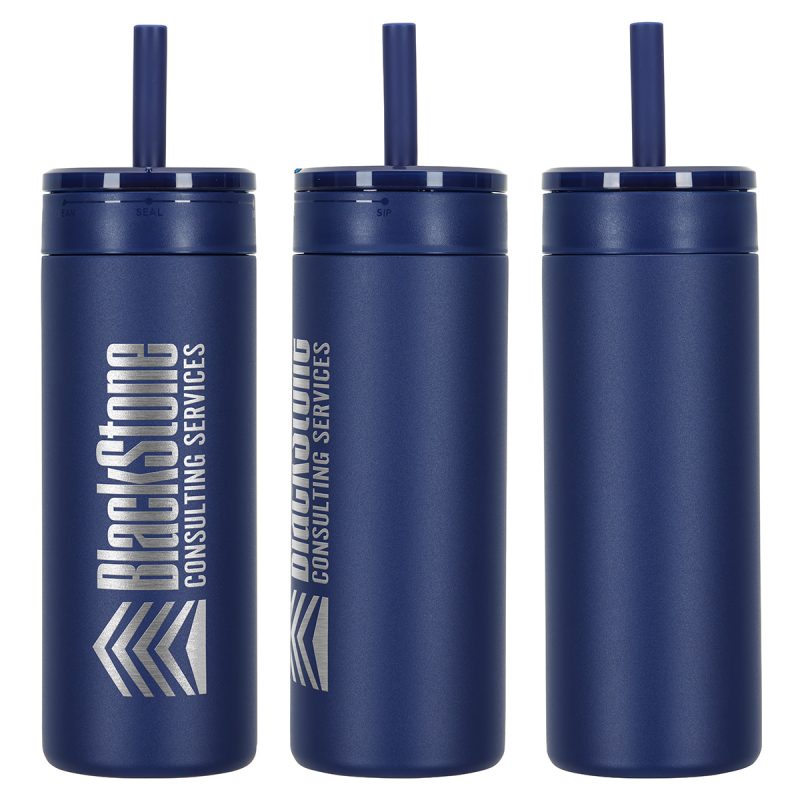 Elyse 22 oz Eco-Friendly Leak Proof Vacuum Silicone Straw Tumbler - 6